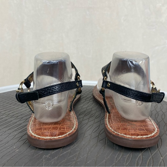 Black Leather Women's Sandals - Picture 6 of 16